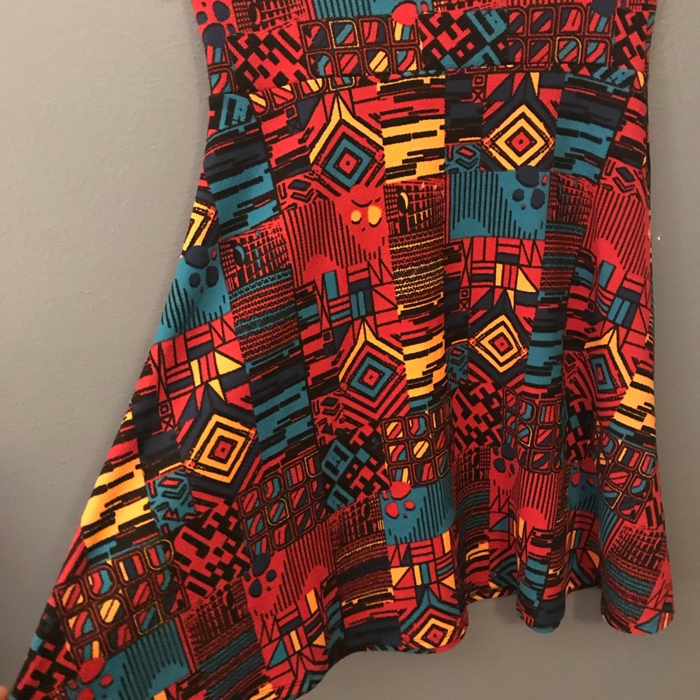 A-Line “Azure” Skirt - geometric bold print!